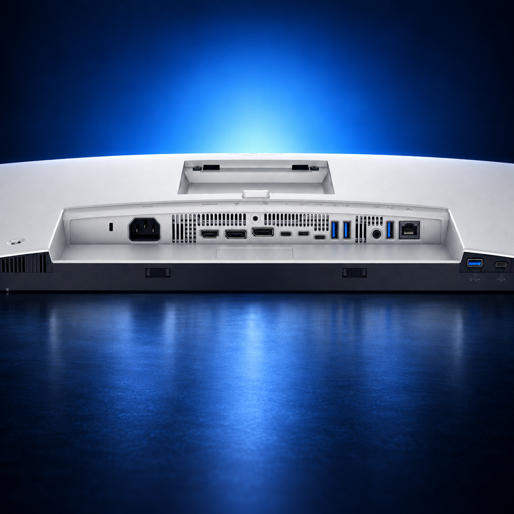 Dell UltraSharp U2724DE ports including Thunderbolt 4, DisplayPort, HDMI and USB