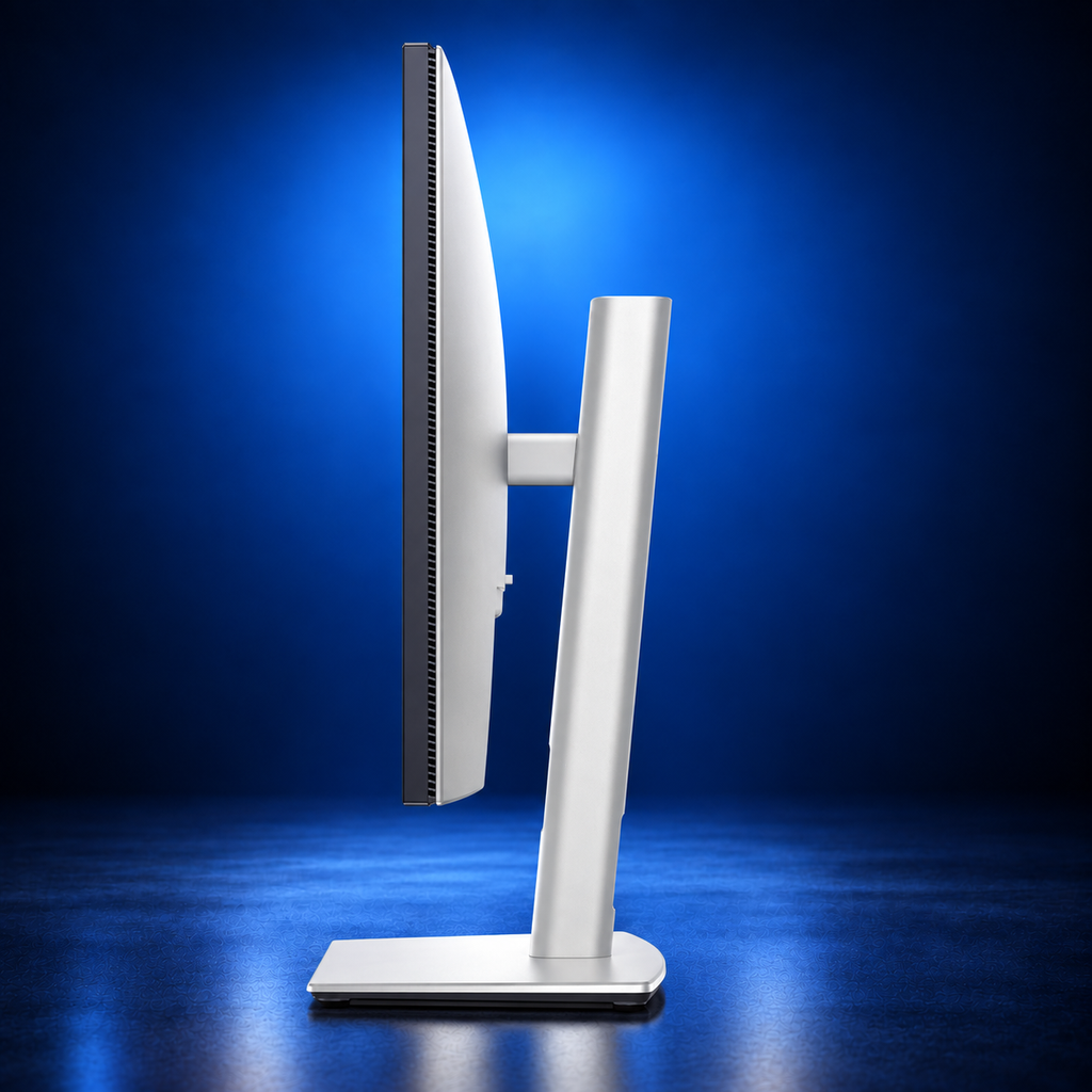 Side profile of Dell UltraSharp U2724DE 27-inch QHD monitor with adjustable stand