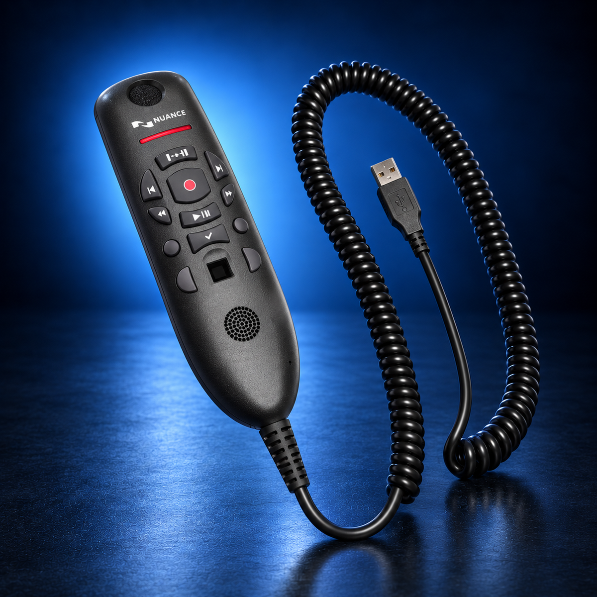 Nuance PowerMic III 0POWM3N USB clinical dictation microphone front view