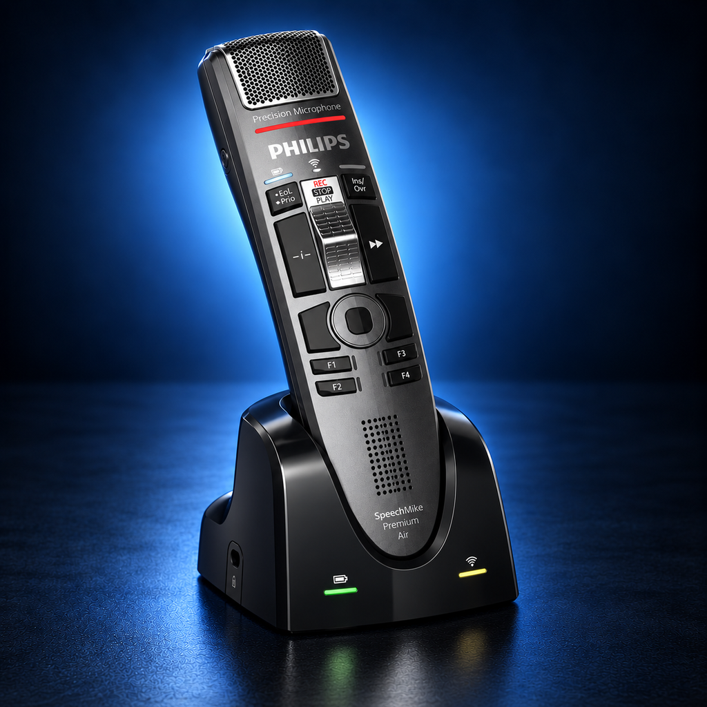 Philips SpeechMike Premium Air SMP4010 wireless slide-switch dictation microphone