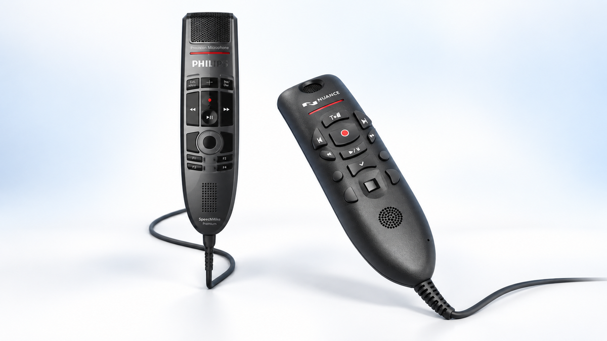 Medical dictation microphone and radiology workstation accessories