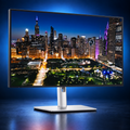 Dell UltraSharp U3225QE 31.5-inch 4K Thunderbolt worklist monitor front view displaying a cityscape