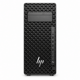 HP Z2 G1i Tower front view with diamond ventilation grille, USB connections and silver HP logo on a plain white background.