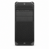 HP Z4 G5 front view with HP branding, perforated grille, drive bays and front USB connections on a plain white background.