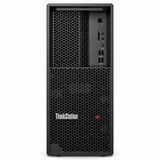 Lenovo ThinkStation P3 Tower Gen 2 radiology workstation, front view showing its black chassis, ventilation grille and USB ports on a white background.